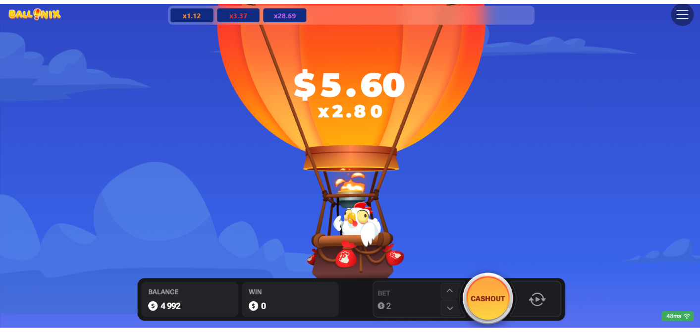 BalloniX jeu de crash